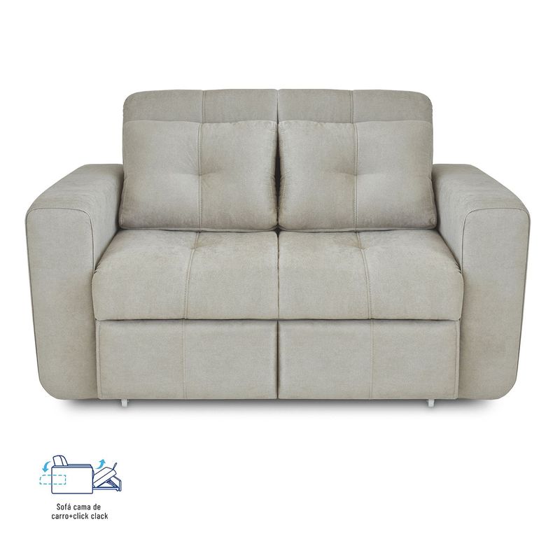 ELITE LIVING - Sofá Cama 2 Puestos Tela Bourbon