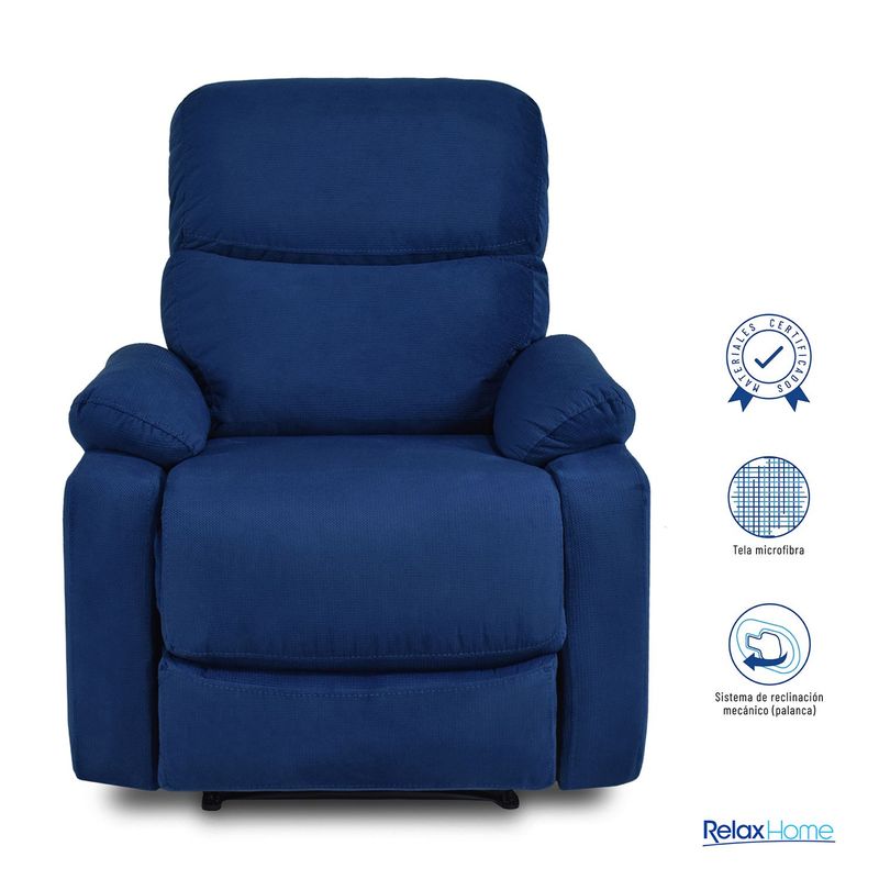 ELITE LIVING - Silla Reclinable Moderna 1 Puesto en Microfibra Mecánica 85 X 100 X 100 cm Elite Living