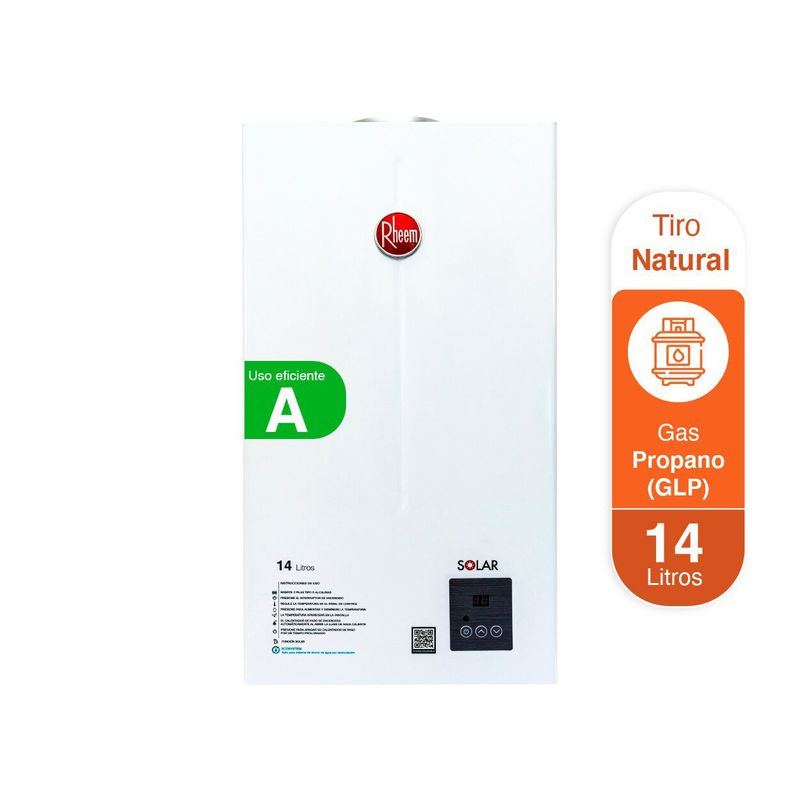 RHEEM - Calentador de Agua Gas Propano Rheem 14Lt Tn Dig