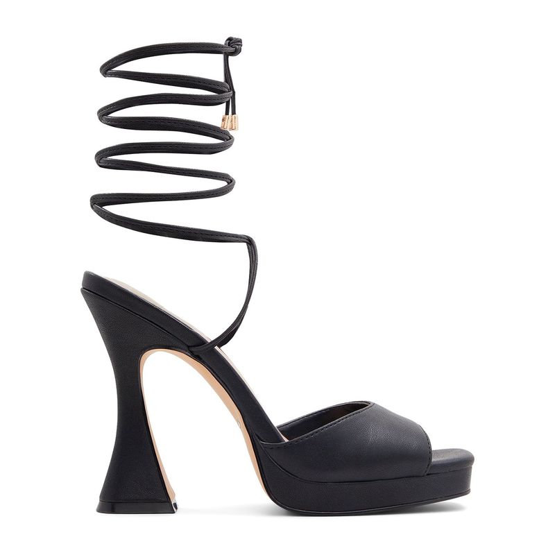 ALDO - Sandalias para Mujer con tacón grueso. Sandalias Aldo negras tipo romanas para mujer