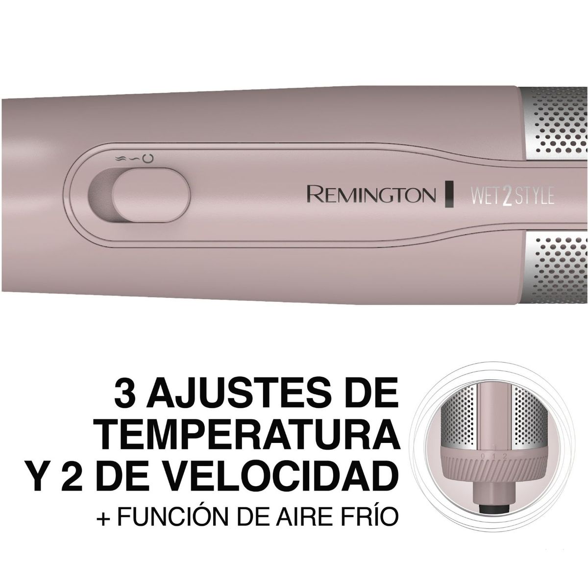 REMINGTON - Cepillo de Aire Wet2Style Remington para Cabello Húmedo y Seco, AS15A
