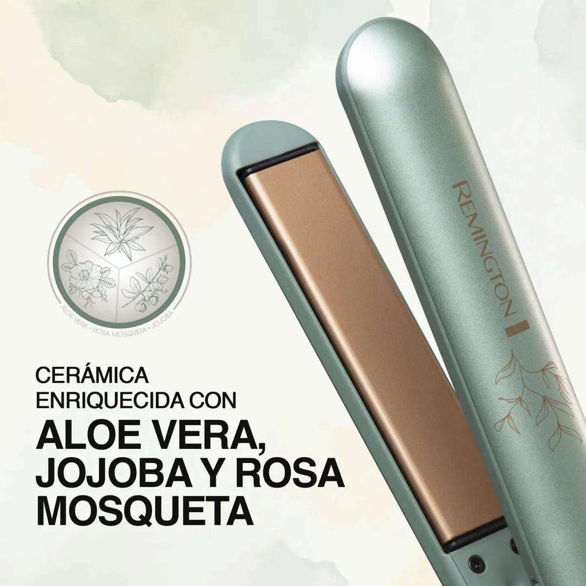 REMINGTON - Plancha de Cabello REMINGTON Botanicals S32A Verde