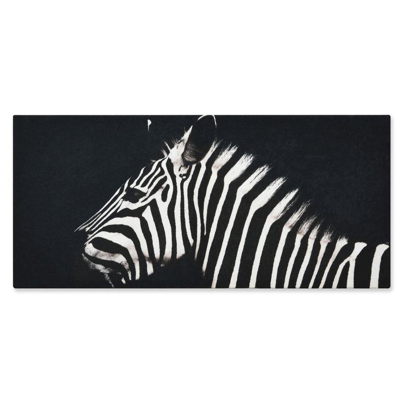 MICA - Cuadro Cebra Fondo Negro Tela 74 x 33 cm