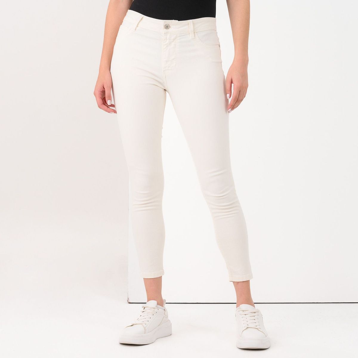 BASEMENT - Jean Skinny para Mujer Tiro medio de Algodón Basement