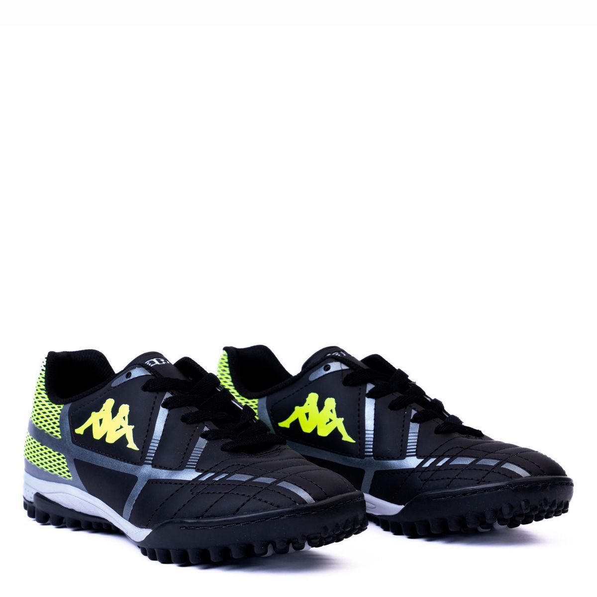 KAPPA - Guayos Kappa Para Cancha Sintetica - Zapatilla De Fútbol Con Suela De Torretines, Color Negro De Hombre Con Cordones