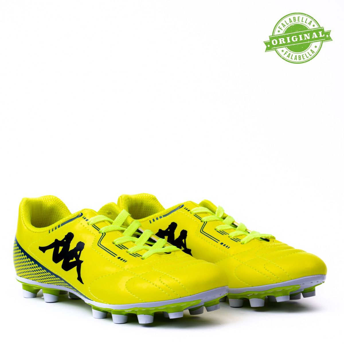 KAPPA - Guayos Kappa Para Cancha Sintética - Zapatilla De Fútbol Con Con Taches, Color Amarillo De Hombre Con Cordones