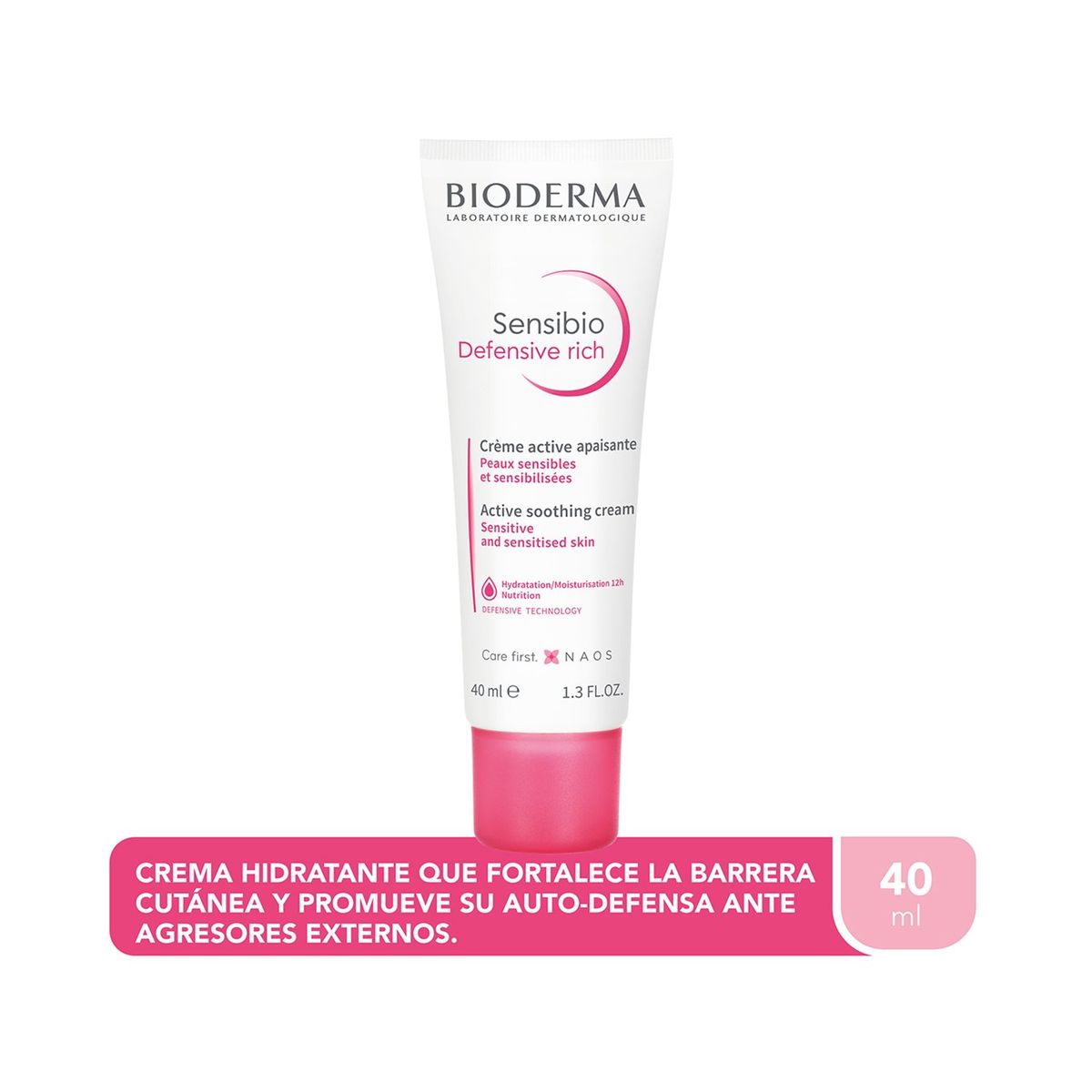 BIODERMA - Crema Hidratante Facial Sensibio defense rich Bioderma para Piel Sensible 40 ml
