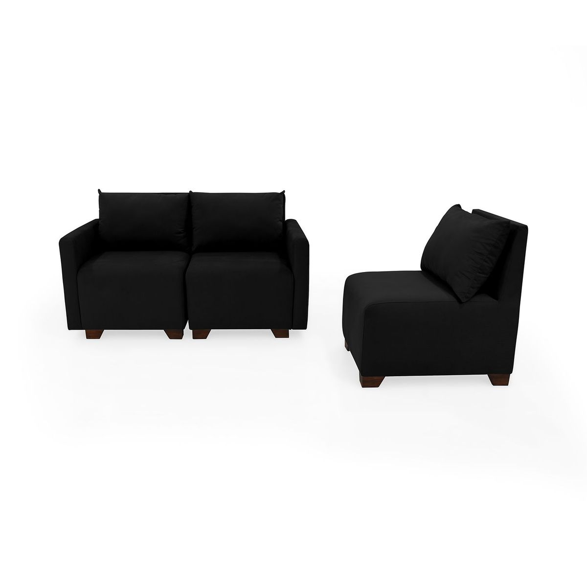 MICA - Juego de Sala Moderno en Poliéster (Sofá Modular 2 Puestos + Poltrona) Altea Mica