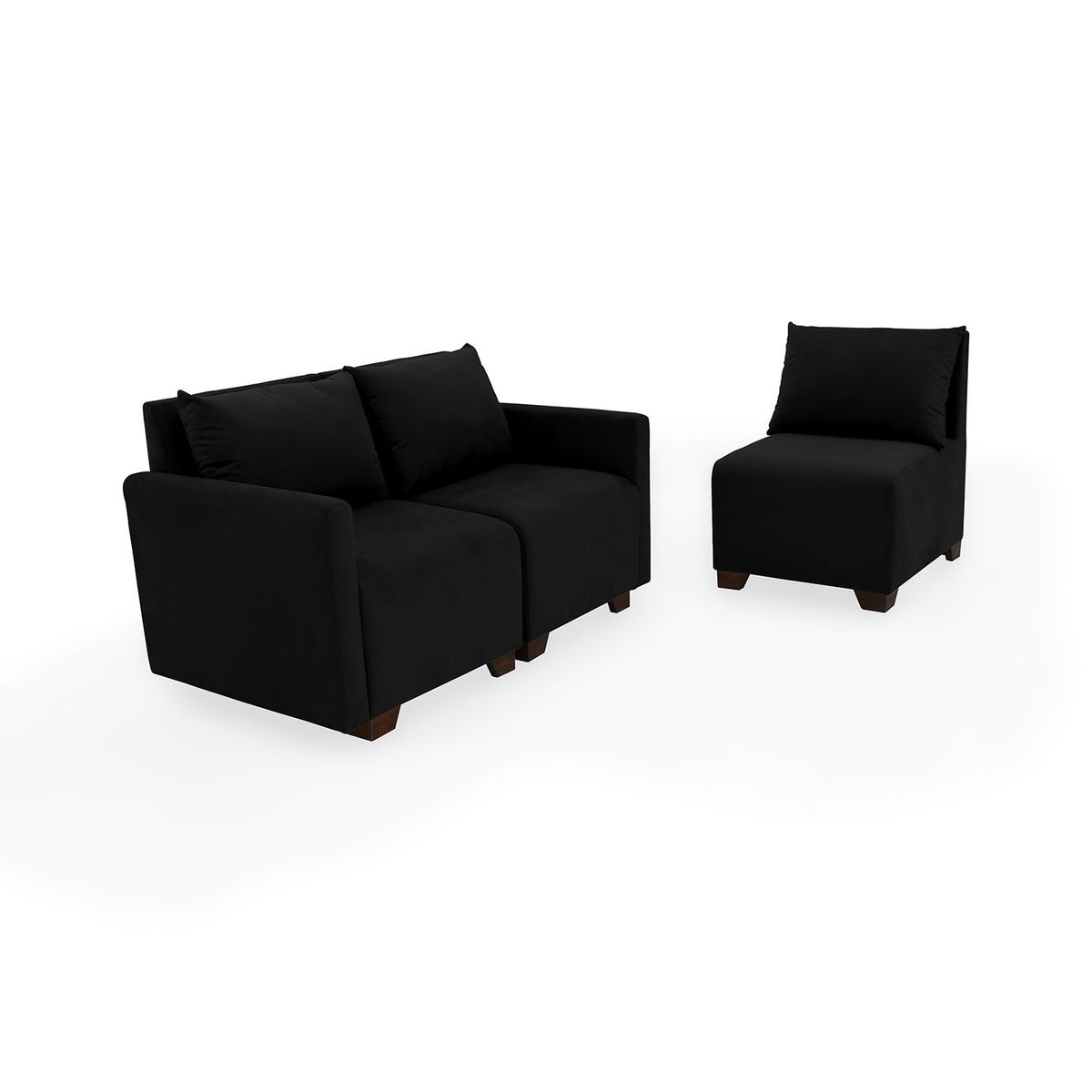 MICA - Juego de Sala Moderno en Poliéster (Sofá Modular 2 Puestos + Poltrona) Altea Mica