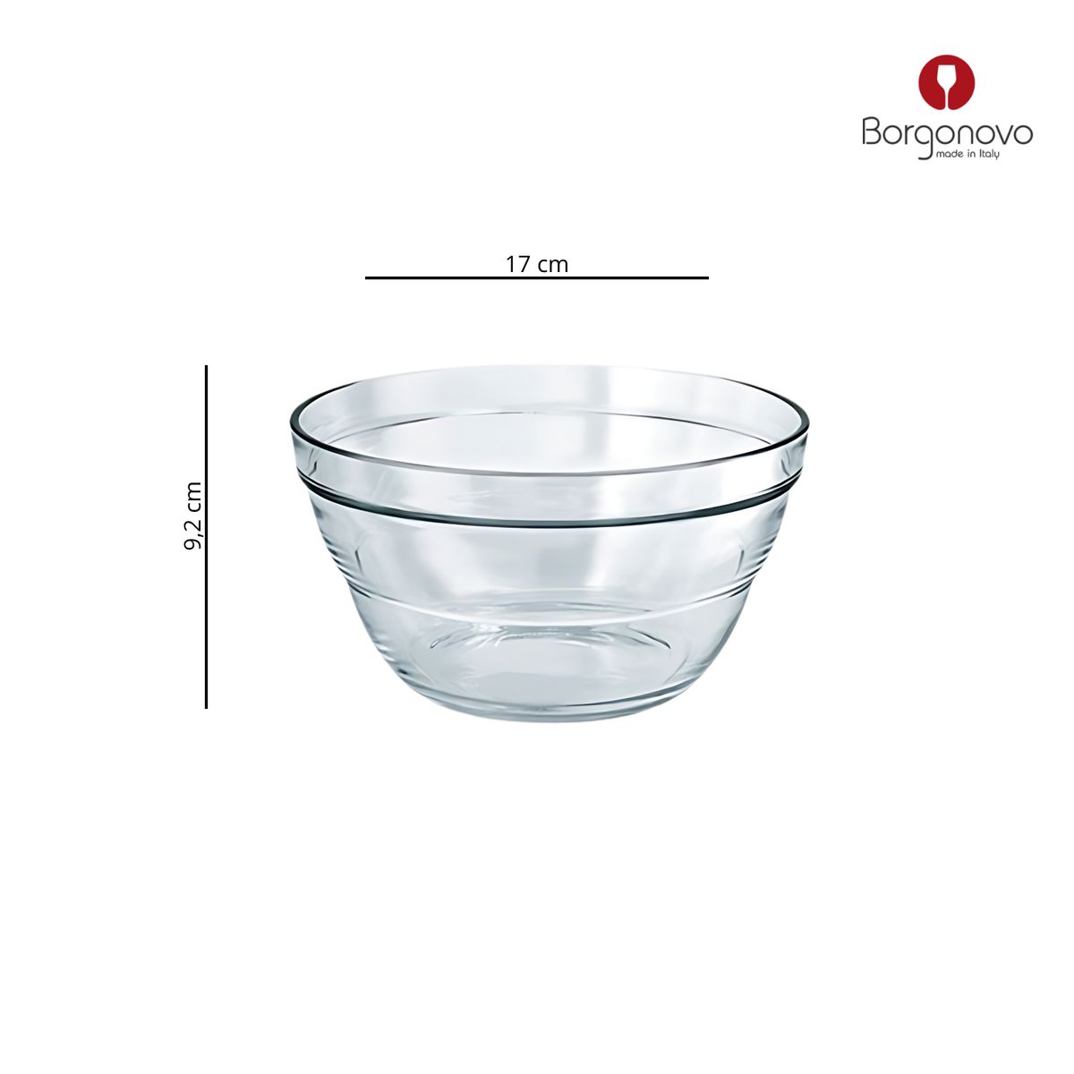 BORGONOVO - Ensaladera de Vidrio Borgonovo: 17 x 9.2 cm