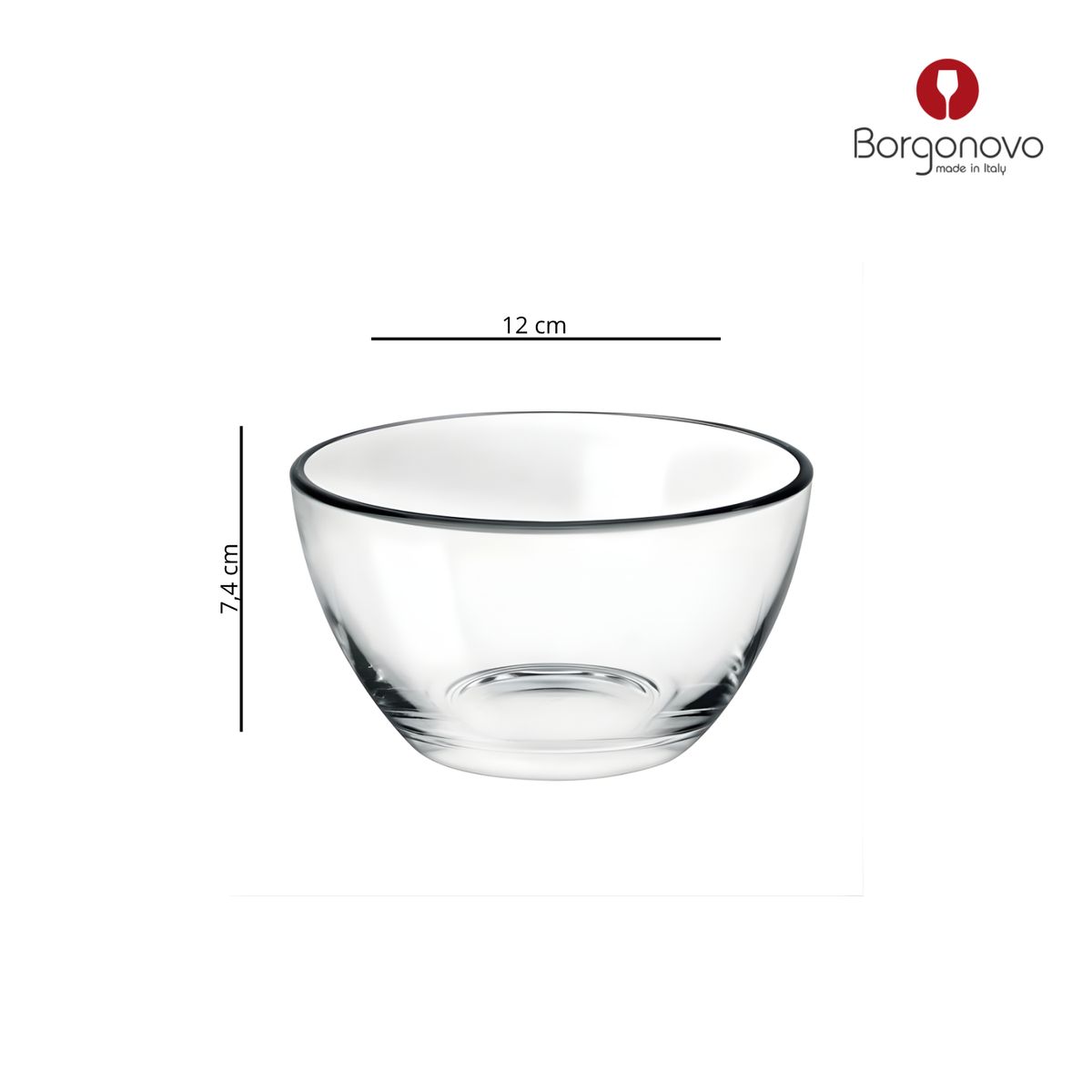 BORGONOVO - Ensaladera de Vidrio Borgonovo: 12 x 7.4 cm