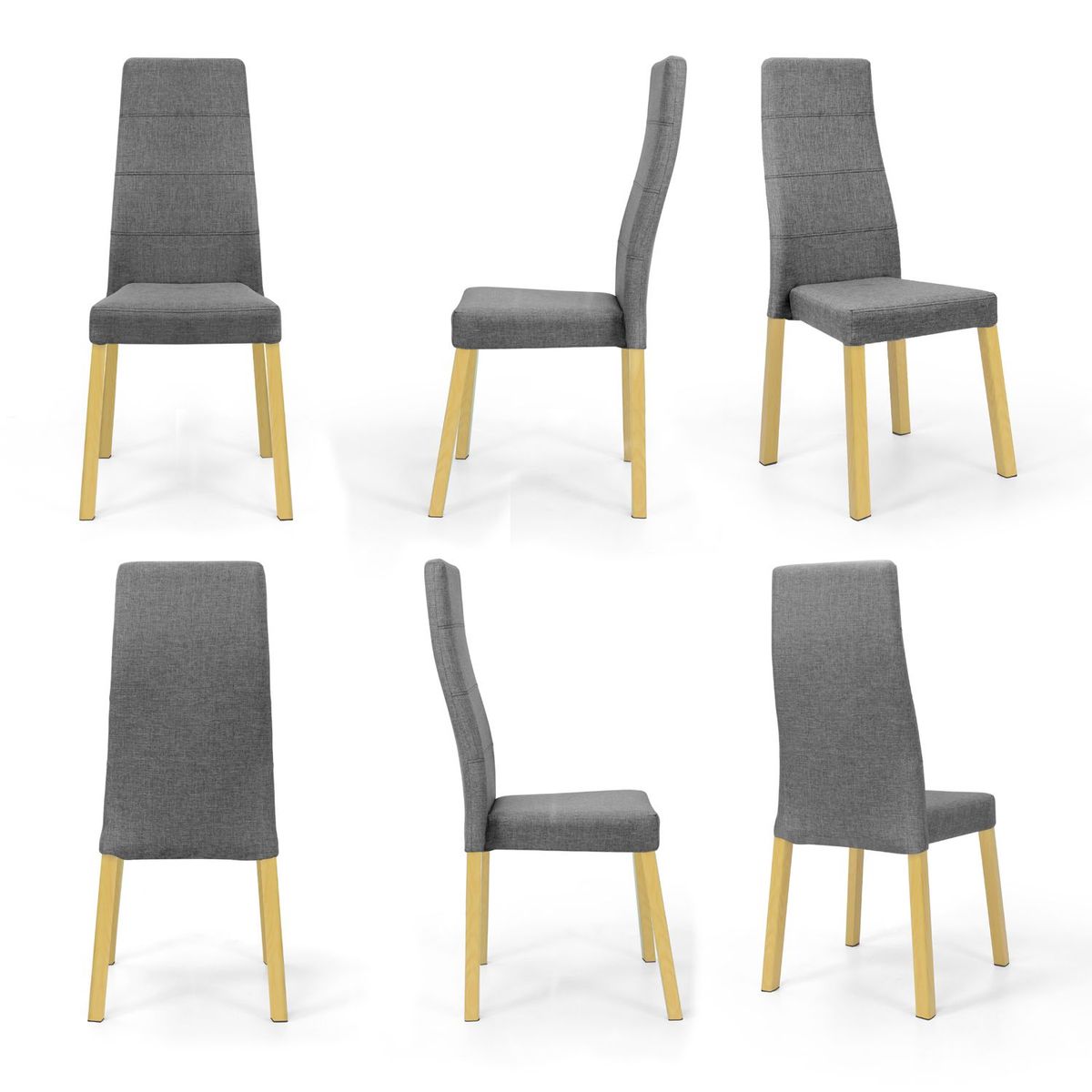 MICA - Silla de Comedor Moderna en Tela Gris (Incluye 1 Silla) Mica