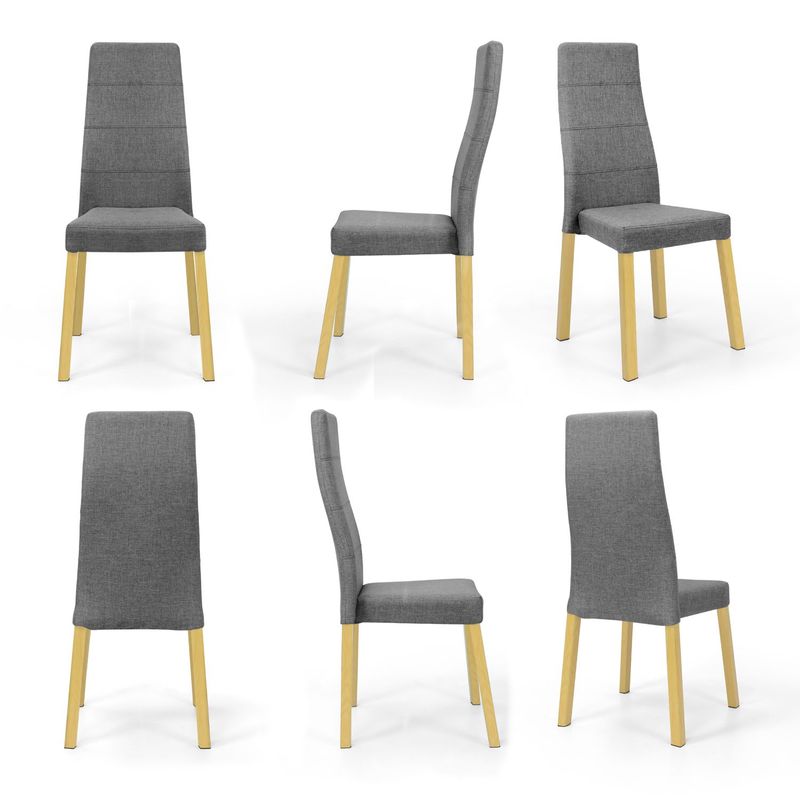 MICA - Silla de Comedor Moderna en Tela Gris (Incluye 1 Silla) Mica