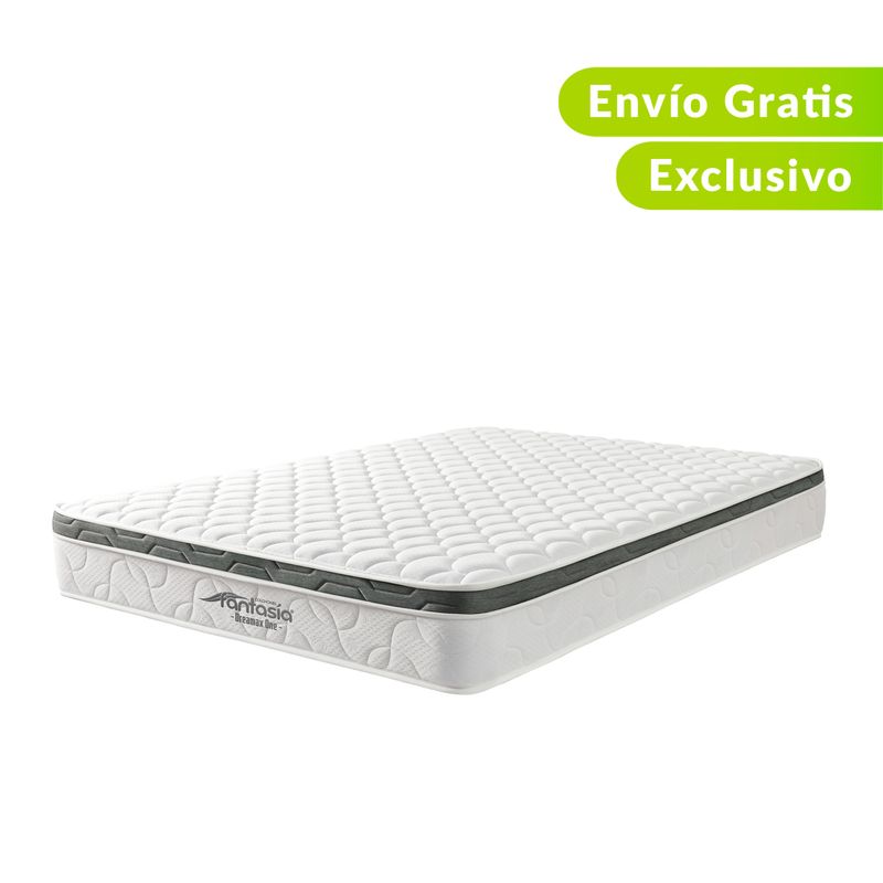 COLCHONES FANTASIA - Colchón Sencillo Firmeza Media Ortopédico Resortado con Pillow Dreamax Rb One 100 x 190 cm Colchones Fantasía - 0% Interés a 3 o 6 Cuotas Pagando con tu CMR Banco Falabella 