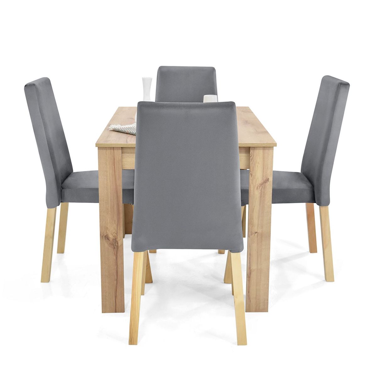 MICA - Juego de Comedor Moderno para 4 Personas (Comedor + 4 Sillas) Mica
