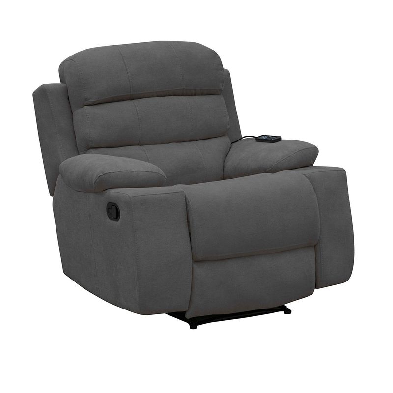 MICA - Silla Reclinable Moderna 1 Puesto en Microfibra Mecánica con Vibromasaje Houston 90 X 100 X 80 cm Mica
