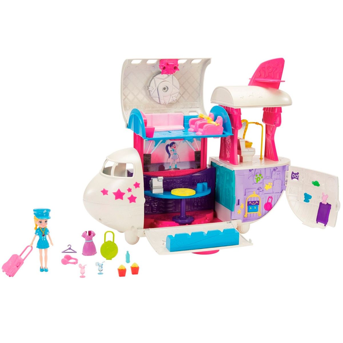 POLLY POCKET - Muñeca Polly Pocket Mega Jet de viaje. (A partir de 4 años)