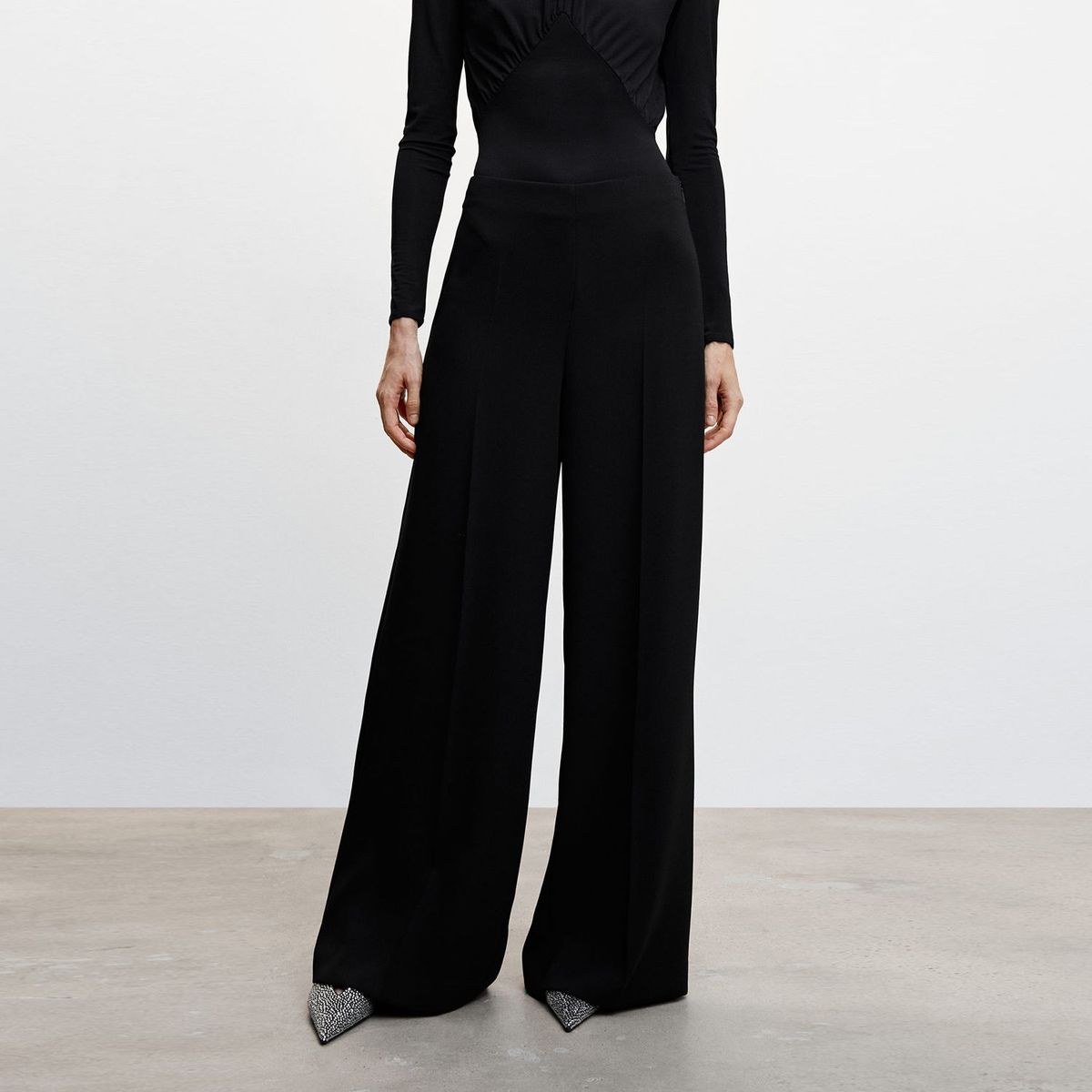 MANGO - Pantalón Wide Leg Mujer