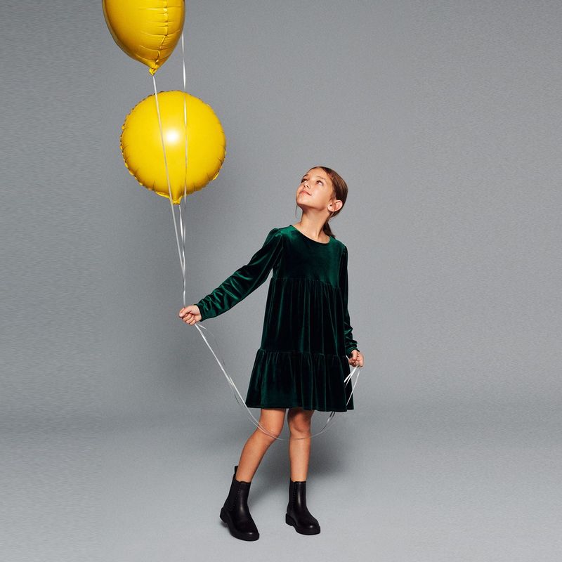  - Vestido terciopelo para niña Mango Kids