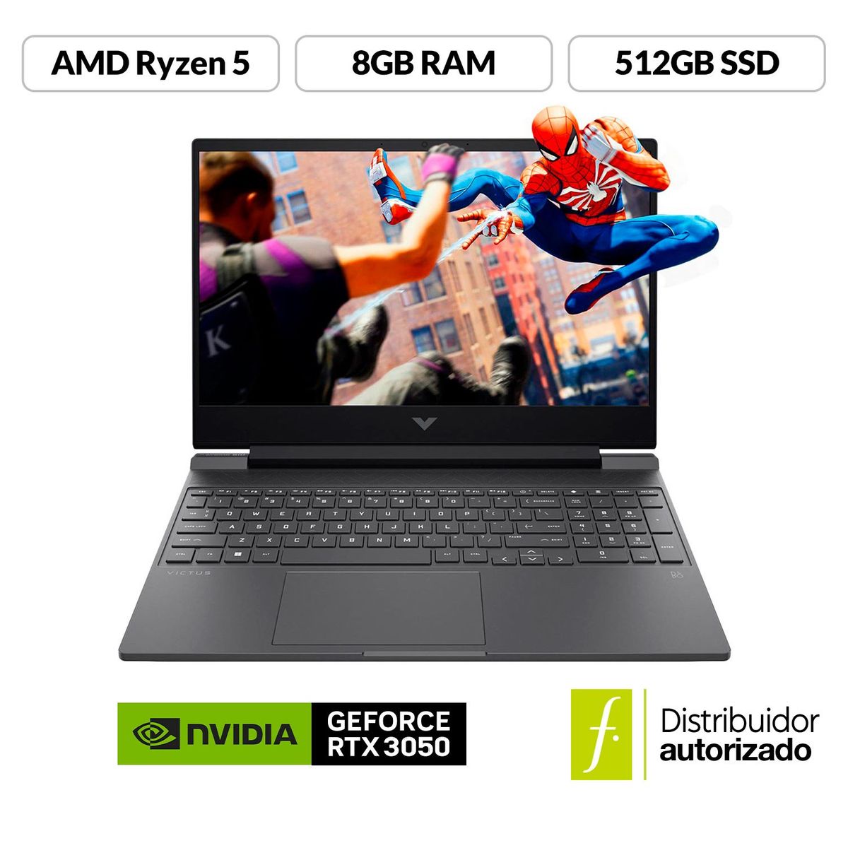 HP - Portátil Gamer HP Victus 15 | GeForce RTX 3050 | AMD Ryzen 5 | 8GB RAM | 512GB SSD Almacenamiento | Windows 11 | 15.6 pulgadas | fb0103la | Computador Portátil