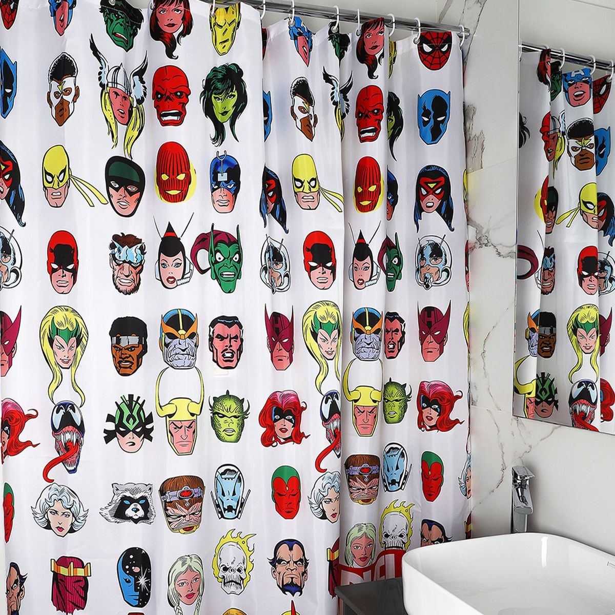 MARVEL - Cortina de Baño Estampado Microfibra 200 x 180 cm