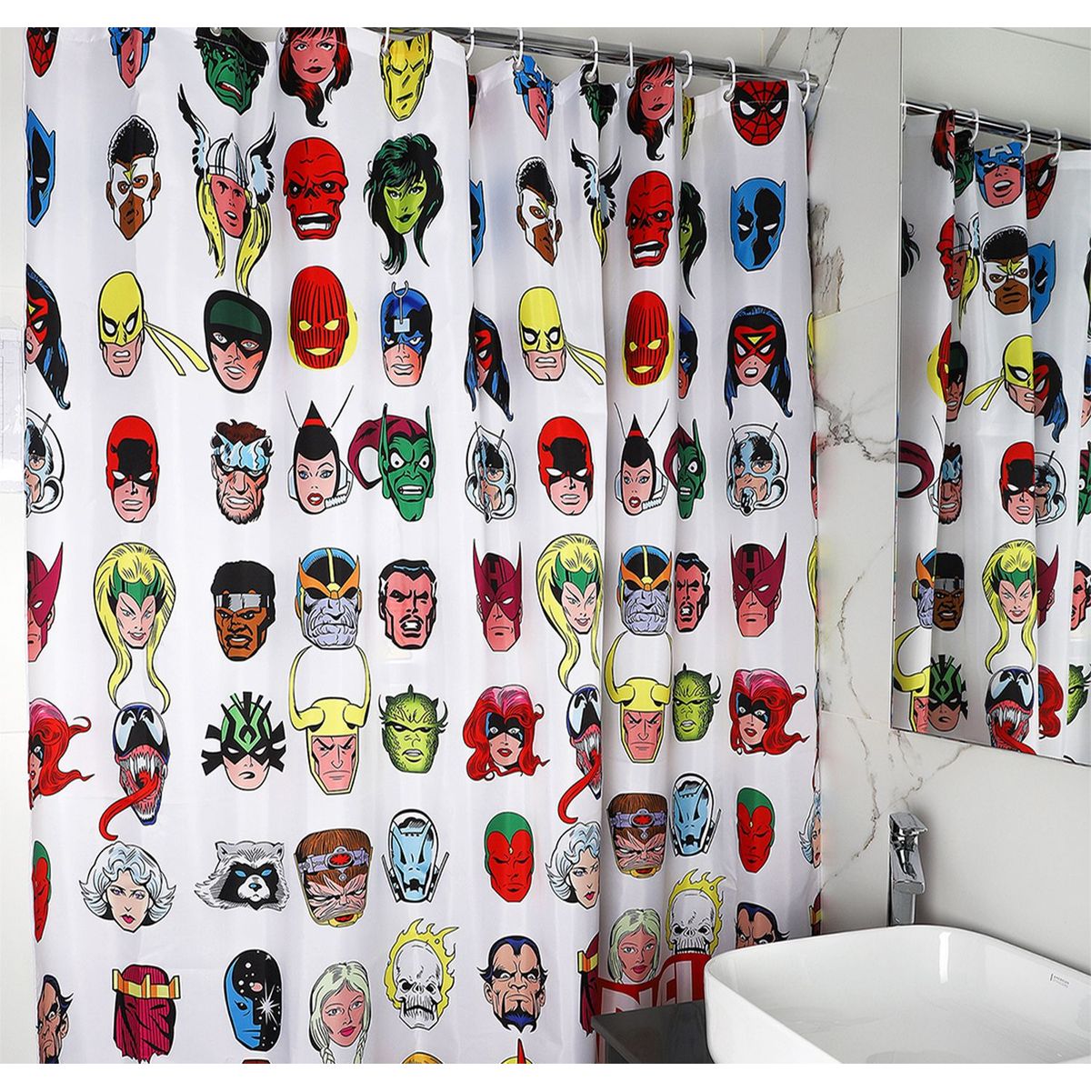 MARVEL - Cortina de Baño Estampado Microfibra 200 x 180 cm
