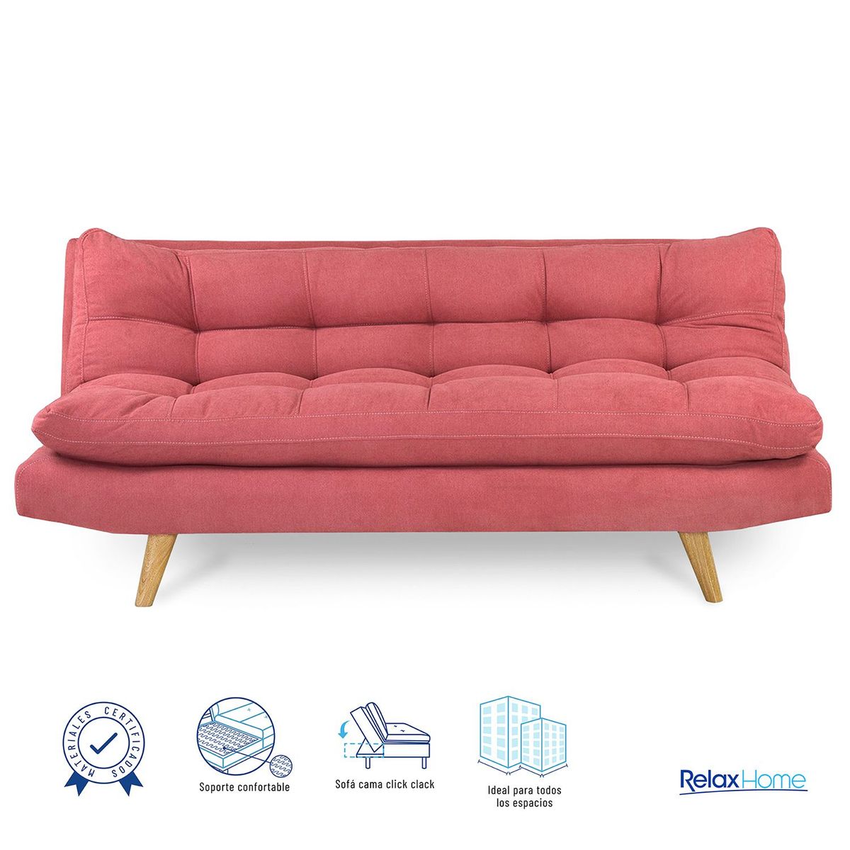 RELAX HOME - Sofá Cama 3 Puestos Microfibra Nix