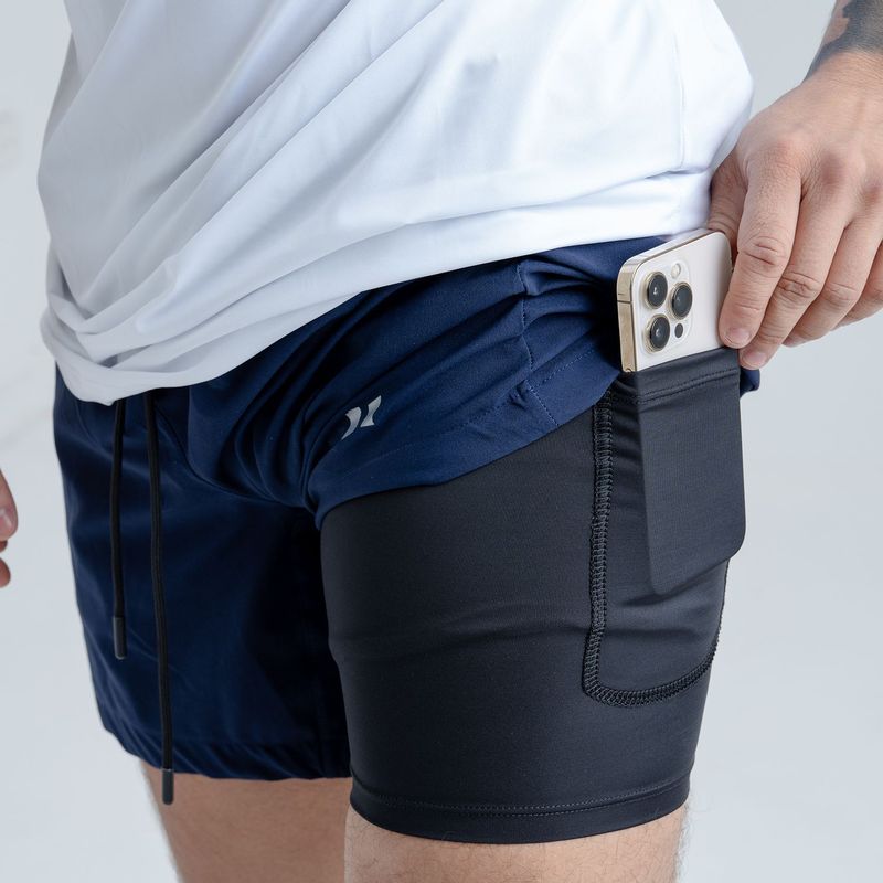  - Pantaloneta con Licra y bolsillo  Imfitworld Azul  Hombre