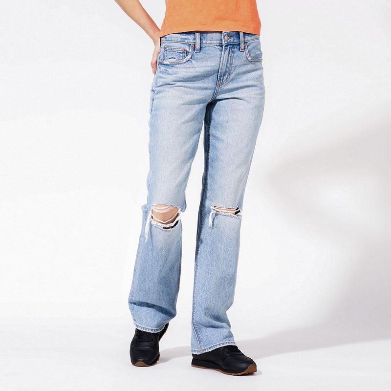 AMERICAN EAGLE - Jean Wide Leg para Mujer Tiro alto de Algodón American Eagle