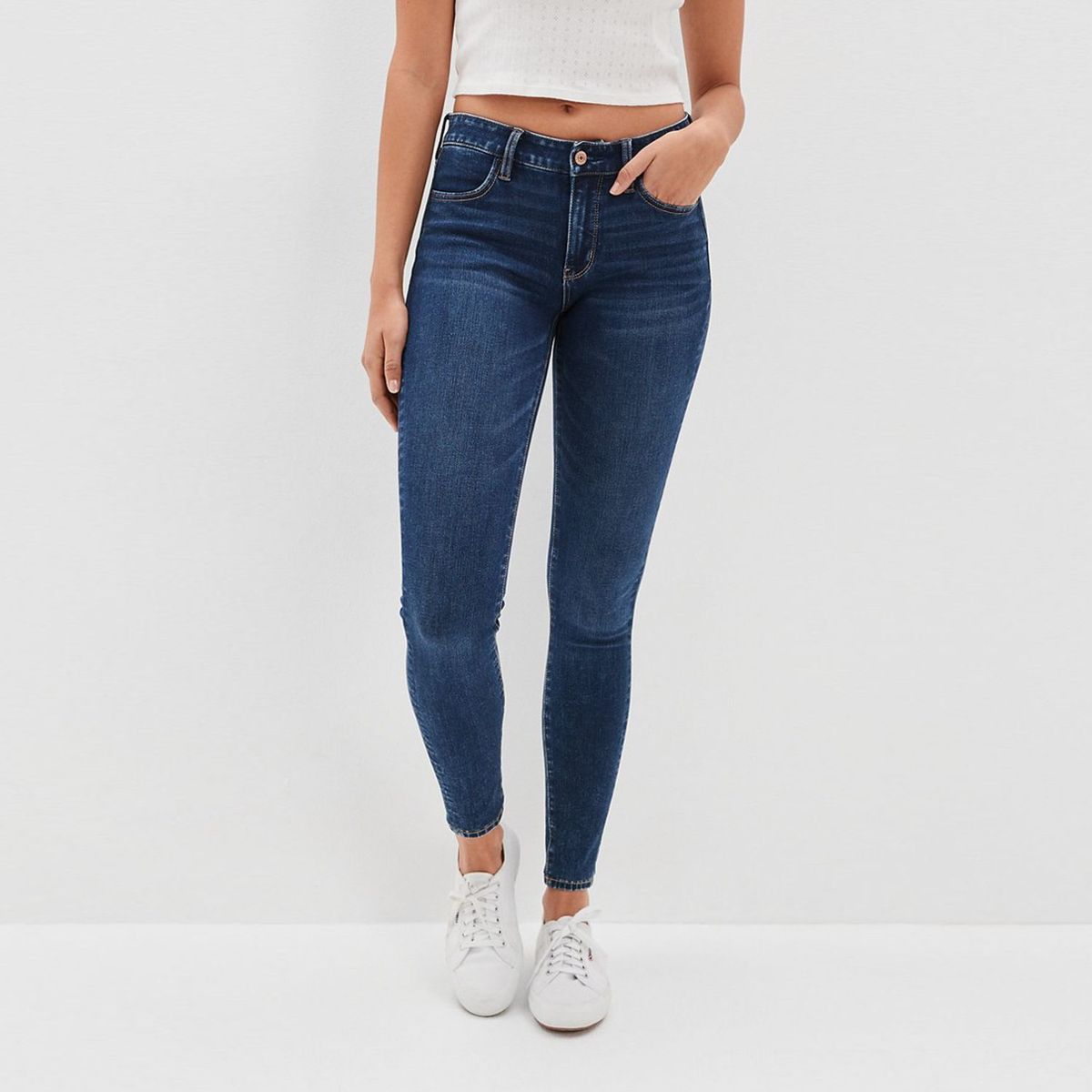 AMERICAN EAGLE - Jean Skinny para Mujer Tiro bajo de Algodón American Eagle