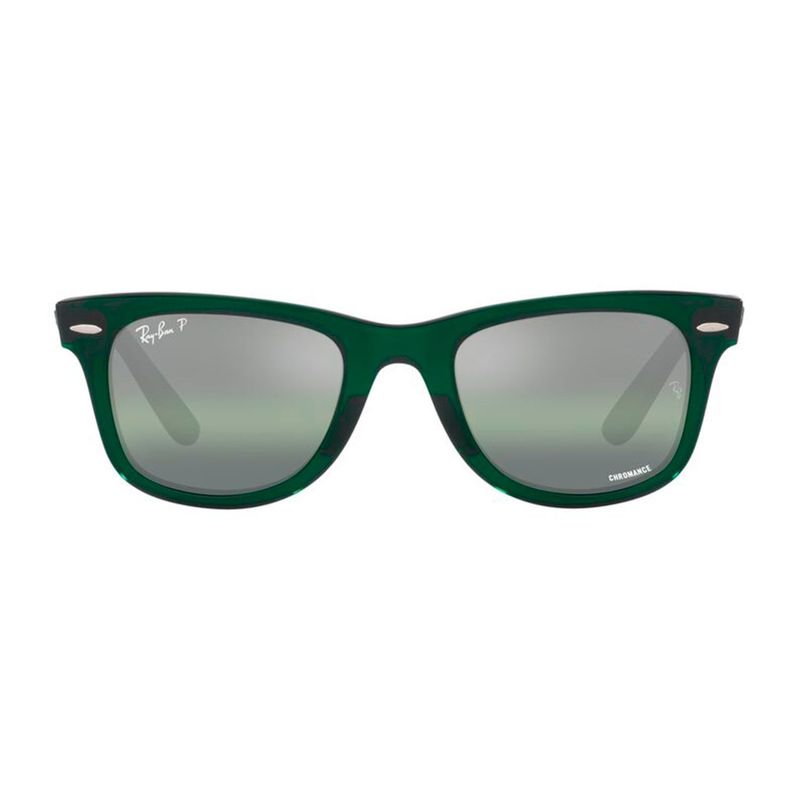 RAY BAN - Gafas de sol Ray Ban RB2140 Unisex Marco Transparent Green Lente Dark Green Mirror Polar