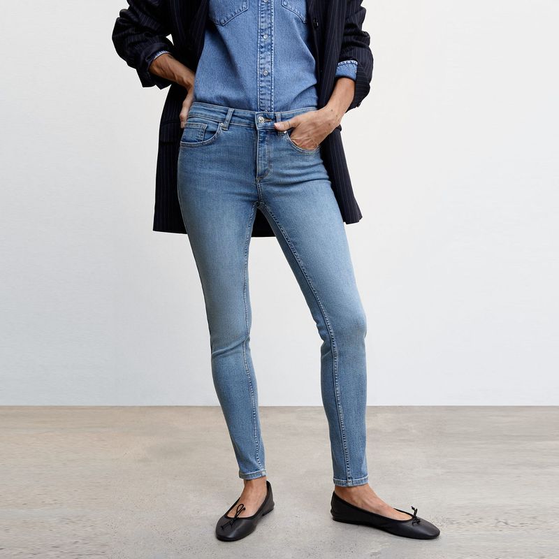 MANGO - Jean Skinny para Mujer Tiro bajo Composición MANGO