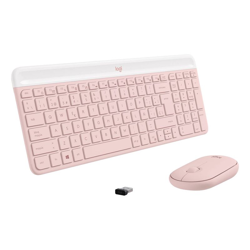 LOGITECH - Combo teclado y mouse Logitech MK470 Inalambrico Rosado