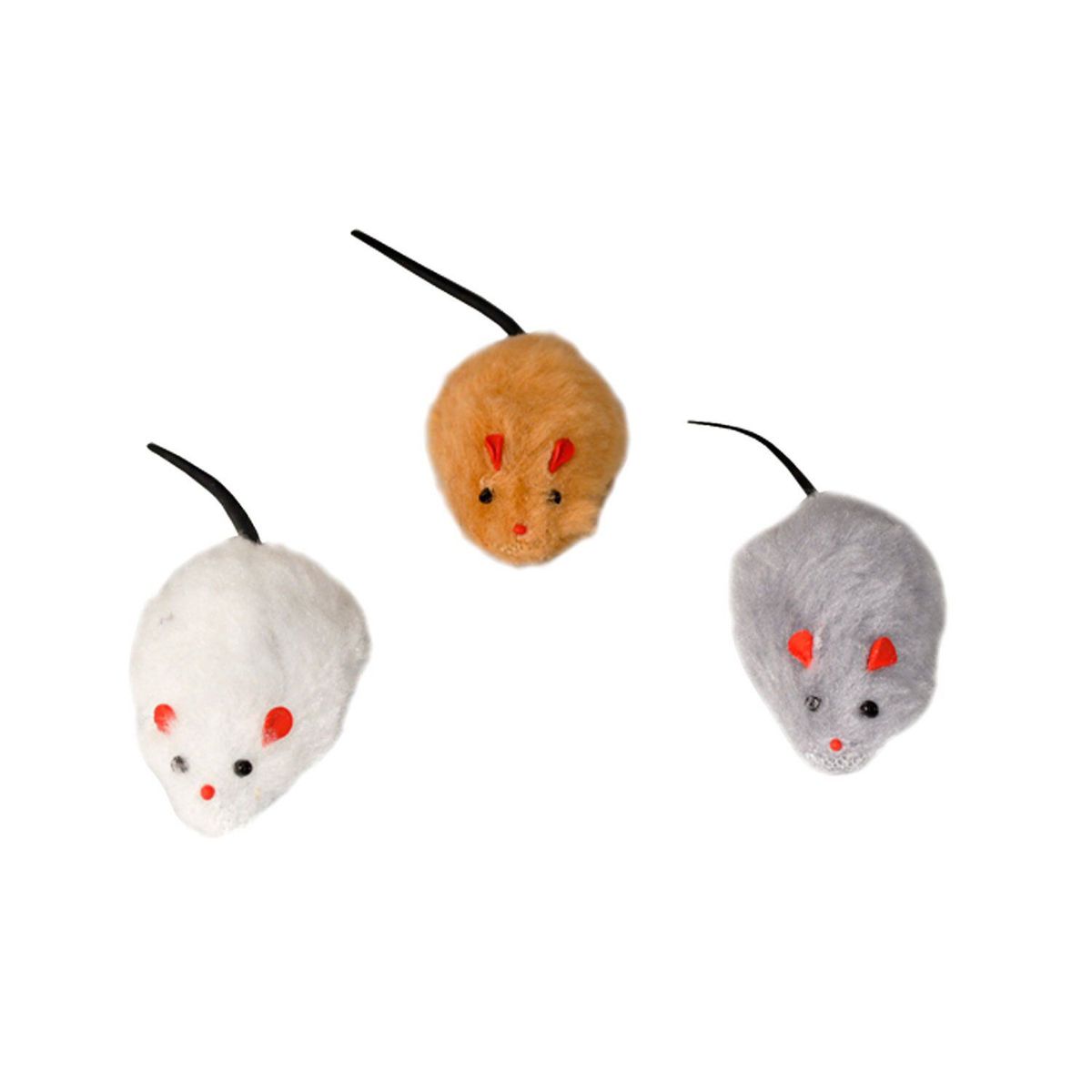 AM MASCOTAS - Juguete - Ratón de Peluche x3