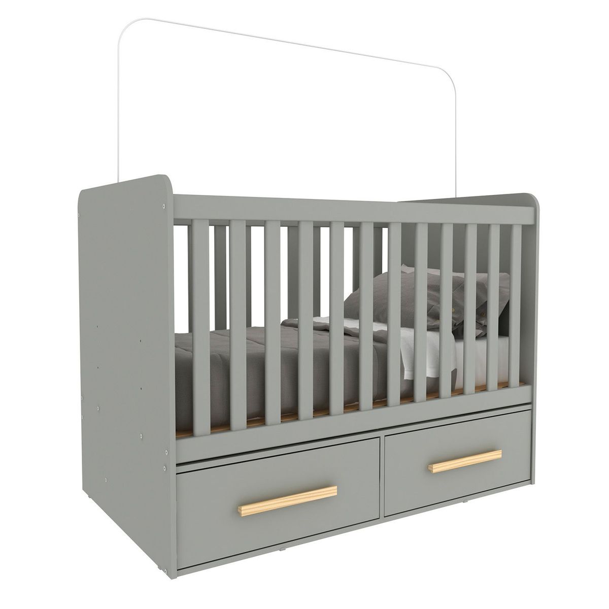 MULTIMOVEIS - Cuna 2 Cajones Gris Natural