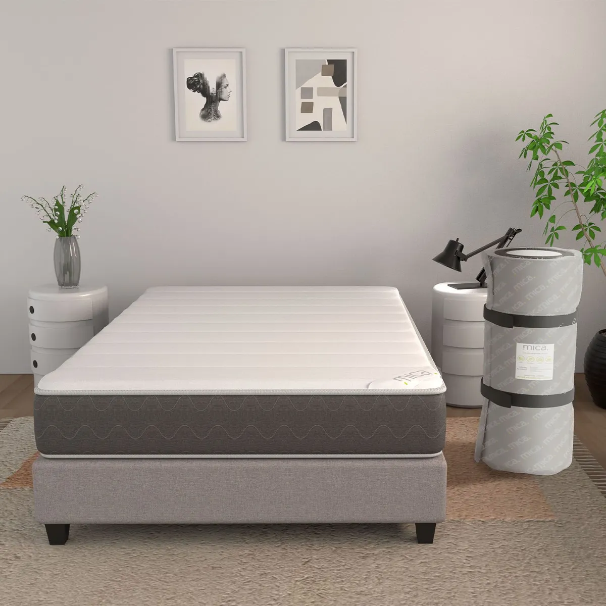 MICA - Colchón Sencillo Resortes Zurich Roll 100 x 190 cm Mica