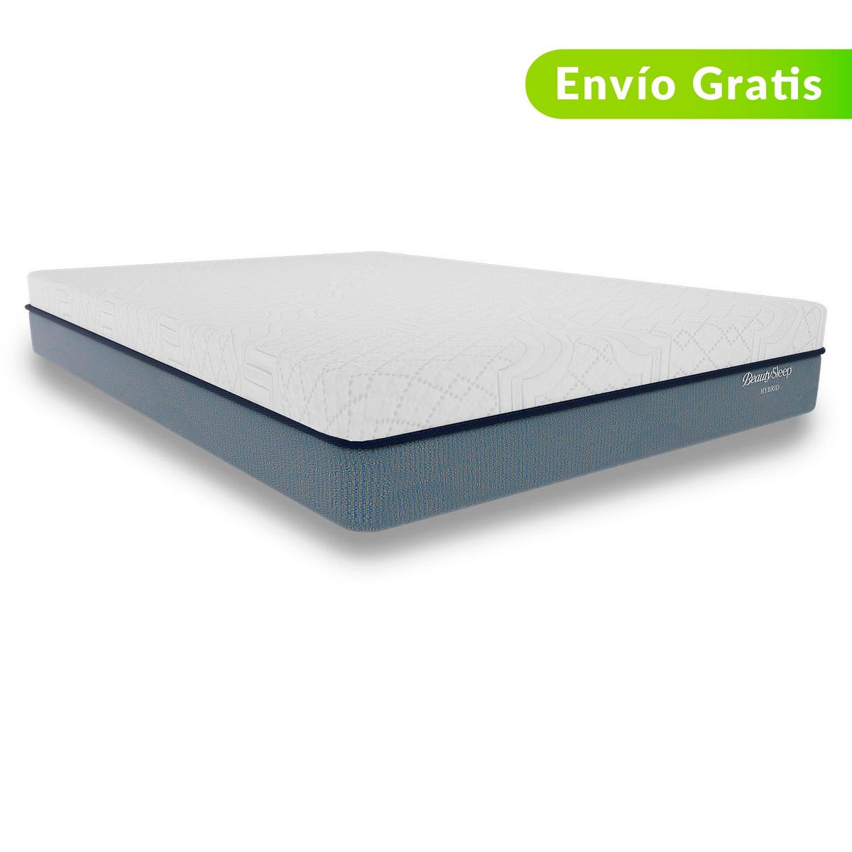 BEAUTYSLEEP - Colchón King Hybrid Resortado Espumado Firmeza Media 200 x 200 cm BeautySleep