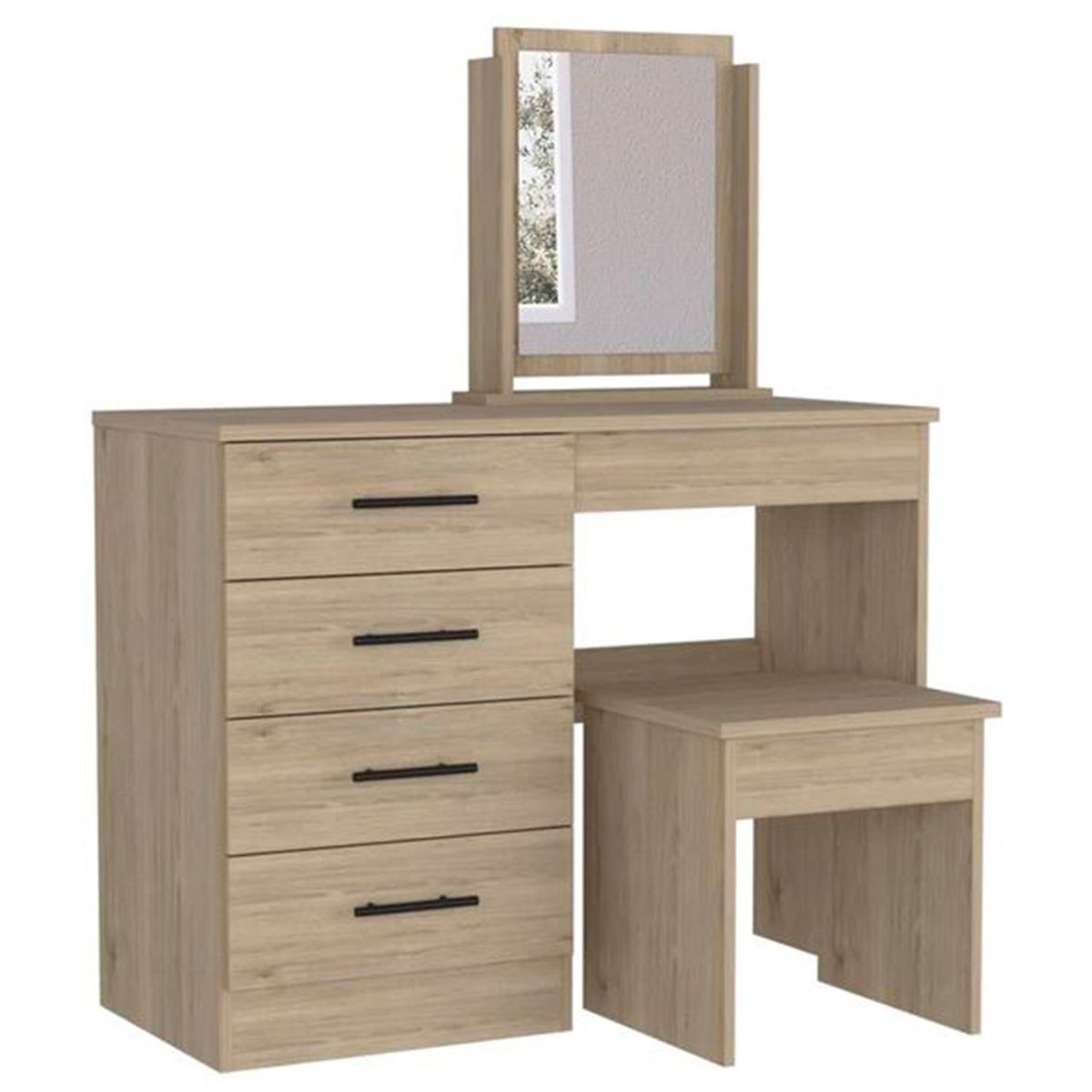 RTA MUEBLES - Tocador Moderno con Espejo 100 x 176 x 42 cm RTA Muebles  - Mueble