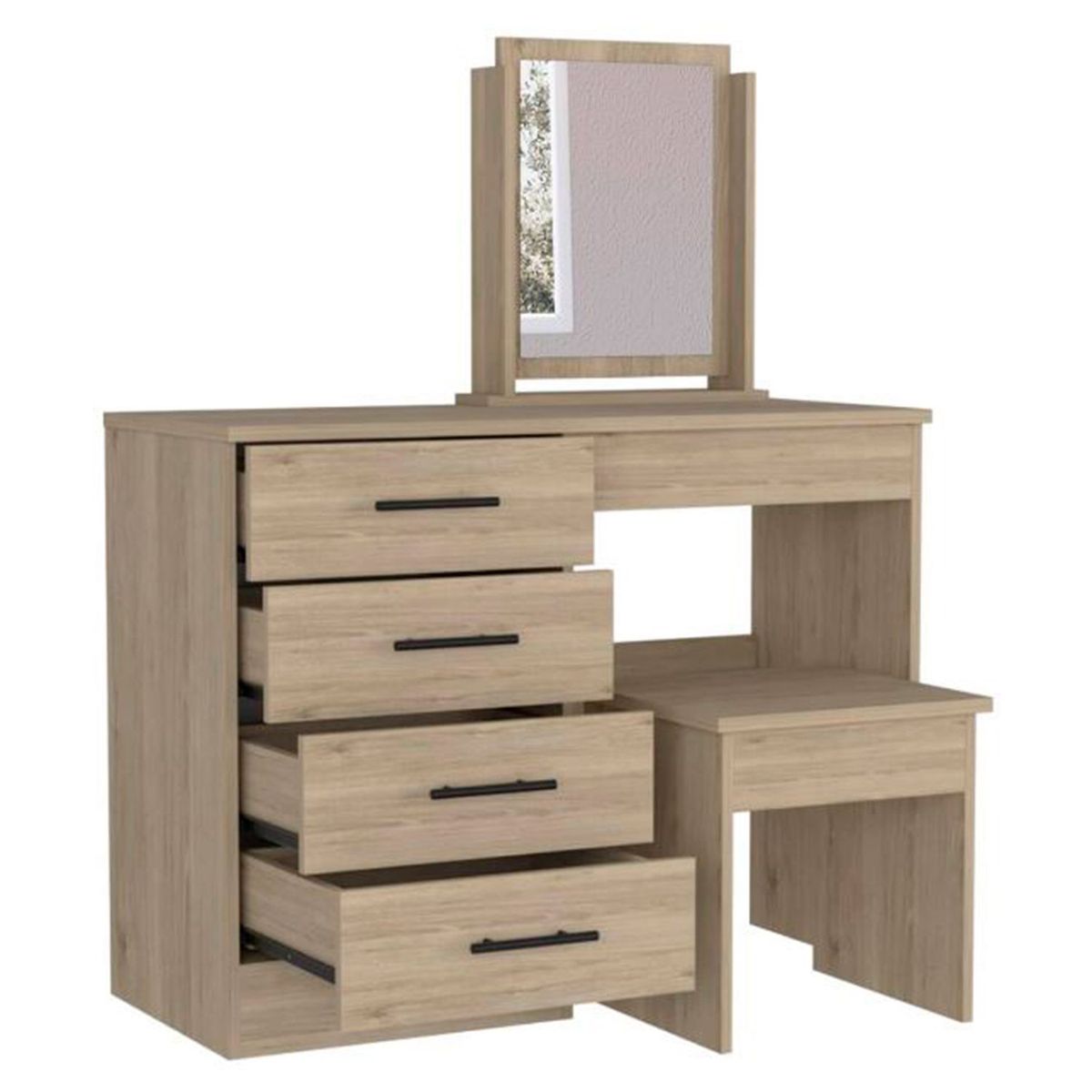 RTA MUEBLES - Tocador Moderno con Espejo 100 x 176 x 42 cm RTA Muebles  - Mueble