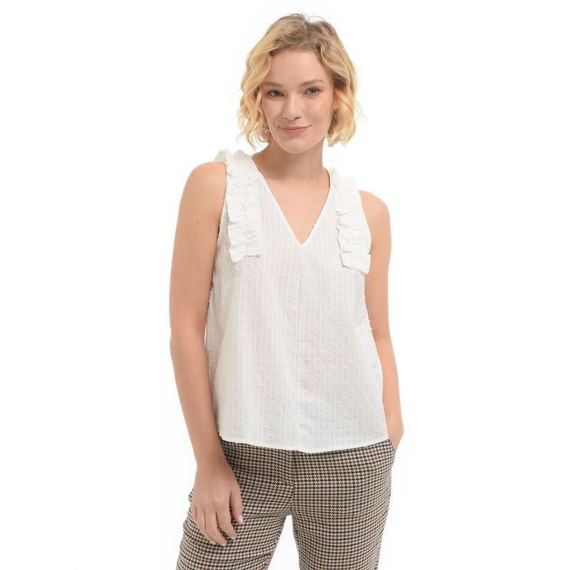 UNIVERSITY CLUB - Blusa para Mujer Sin mangas de Algodón University Club