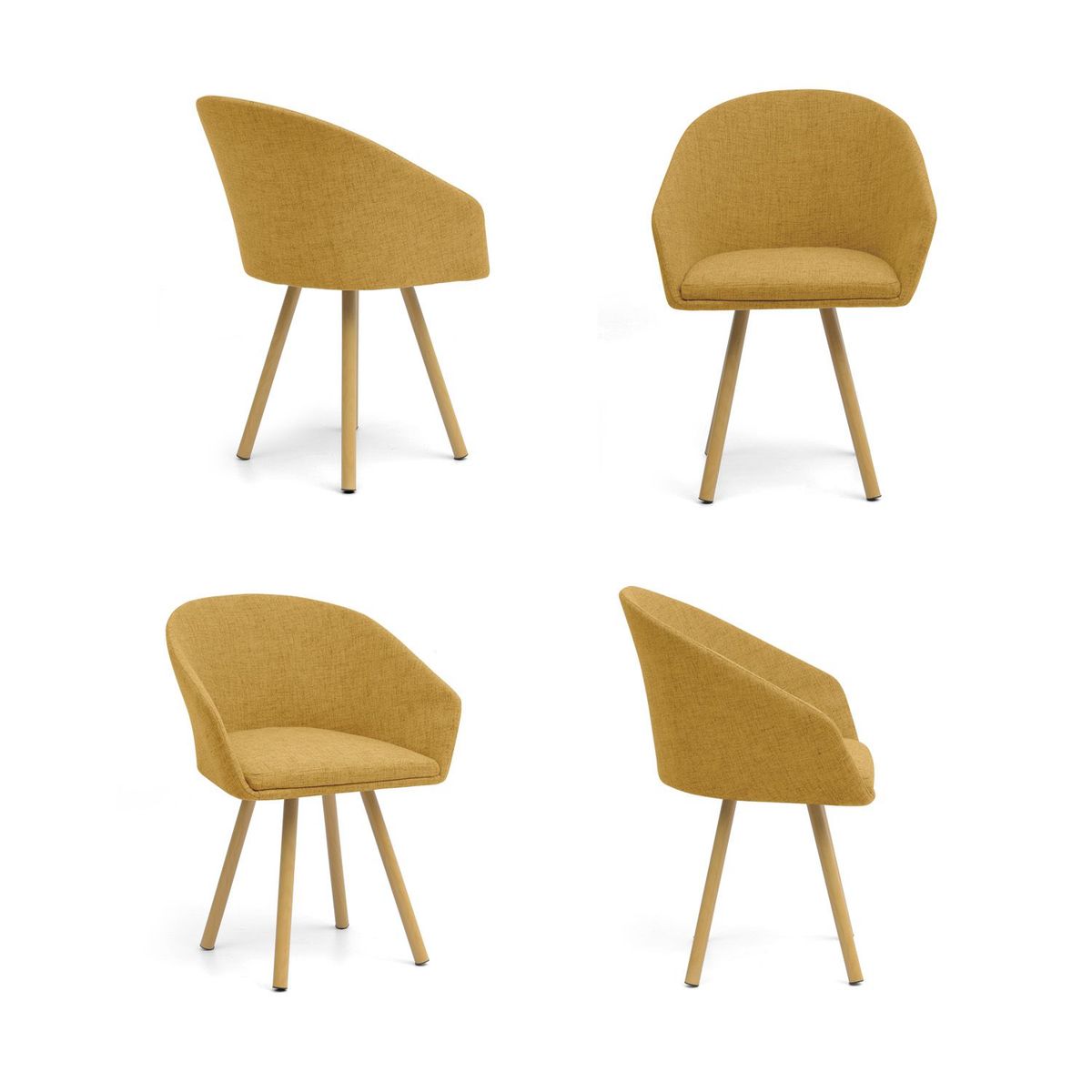 HOGAR VENECIA - Silla de Comedor Moderna en Tela (Incluye 4 Sillas) Venecia
