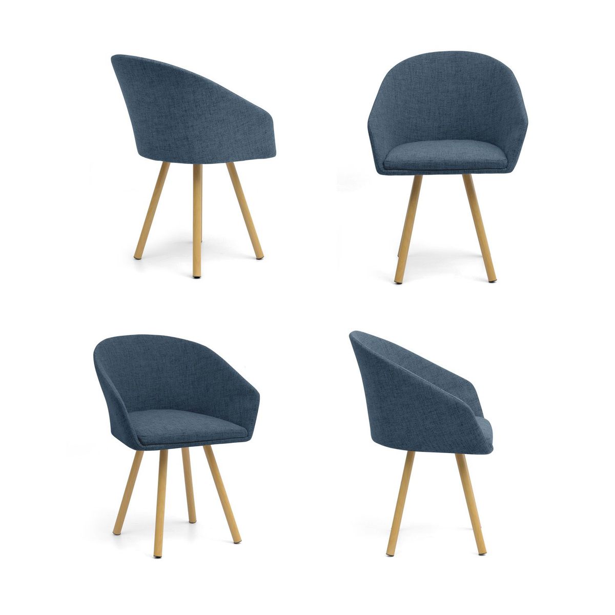 VENECIA - Silla de Comedor Moderna en Tela (Incluye 4 Sillas) Venecia