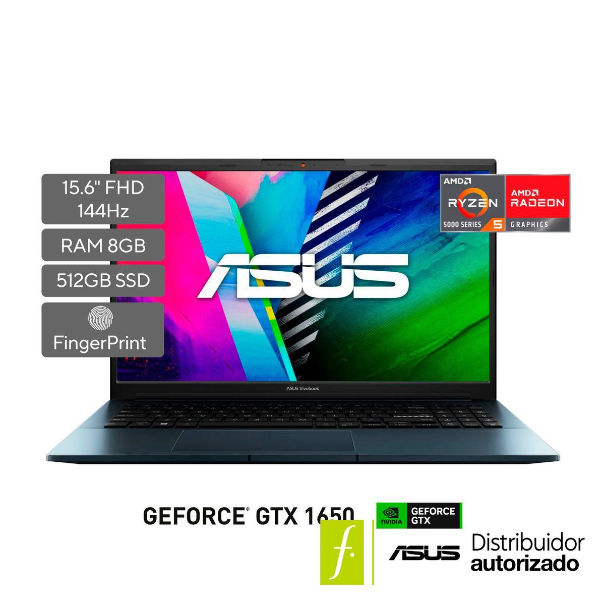 ASUS - Portátil Asus Vivobook Pro 15 | AMD Ryzen 5 | 8GB RAM | 512GB SSD Almacenamiento | Windows 11 | 15.6 pulgadas | M6500QH | Computador Portátil