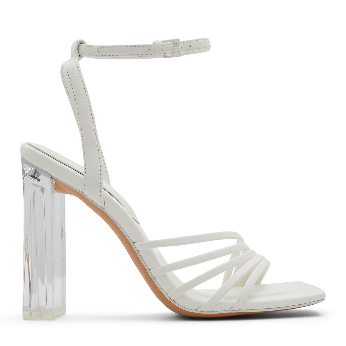 ALDO - Sandalias para Mujer con tacón grueso y transparente. Sandalias Aldo blancas de moda para mujer