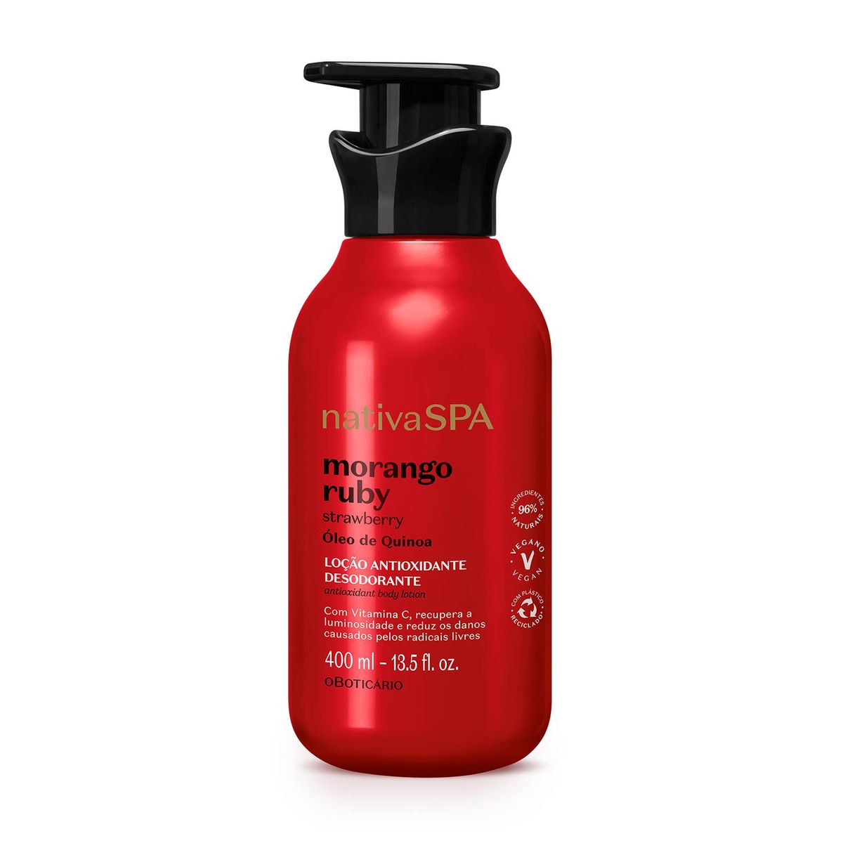 NATIVA SPA - Hidratante corporal para cuerpo Morango Ruby Nativa Spa O Boticario 400 ml