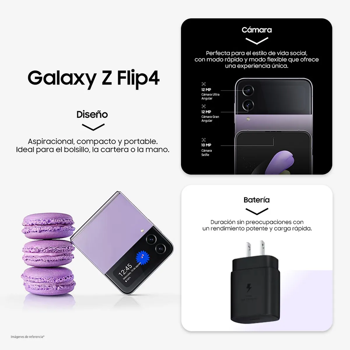 SAMSUNG - Celular Samsung Z Flip 4 5G 256GB 8GB RAM | cámara frontal 10MP y cámara modo nocturno| pantalla plegable 6,7"| resistente al agua. ZFlip