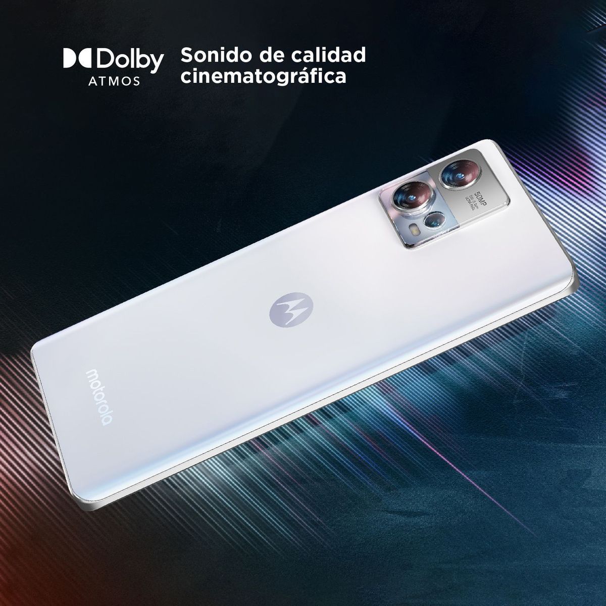 MOTOROLA - Celular Motorola Edge 30 Fusion 256GB 12GB RAM Blanco + Snapdragon 888+| cámara posterior 50MP| cámara frontal 32MP| pantalla 6,5"