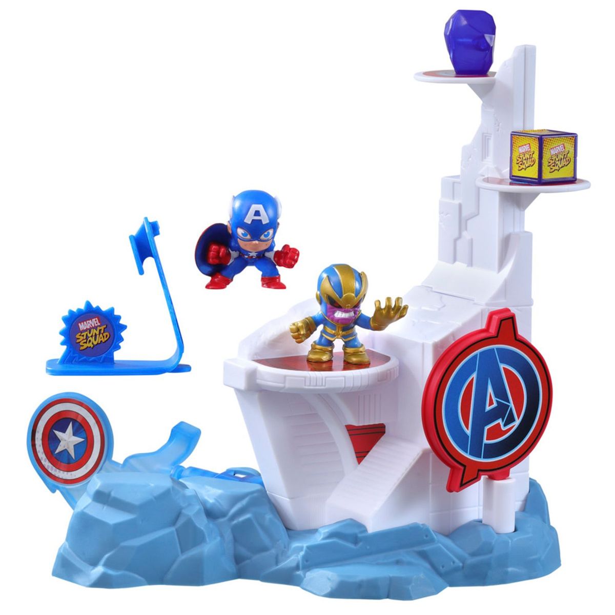 MARVEL - Figura de acción Stunt Squad Set de juego Tower Smash Marvel