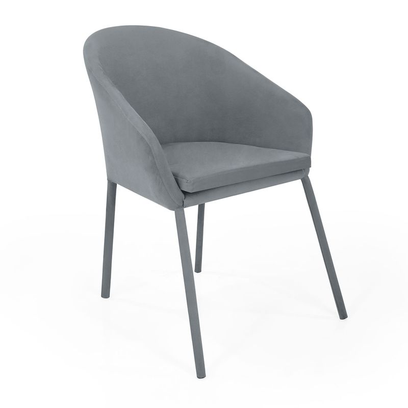MICA - Silla de Comedor Moderna en Poliéster Gris (Incluye 1 Silla) Mica