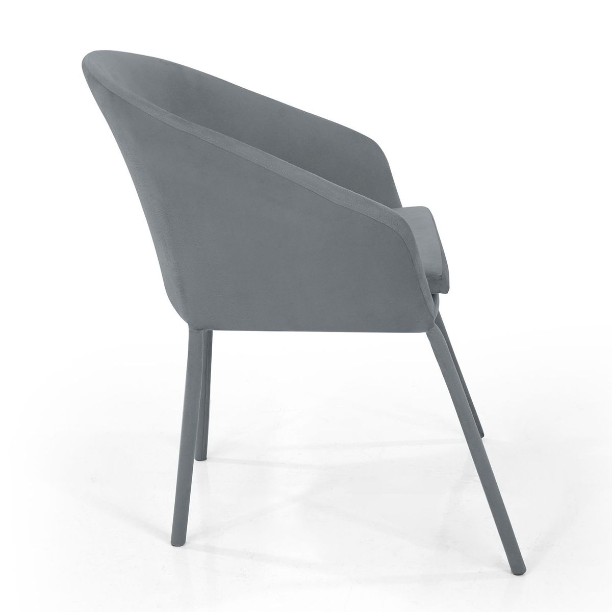 ROCA - Silla de Comedor Moderna en Poliéster Gris (Incluye 1 Silla) Mica
